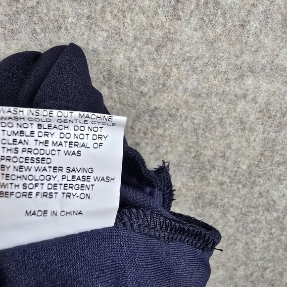 Elastic Waist Women’s Capris Navy Blue 5XL Polyester Blend Floral Cutout Hem - Picture 5 of 7